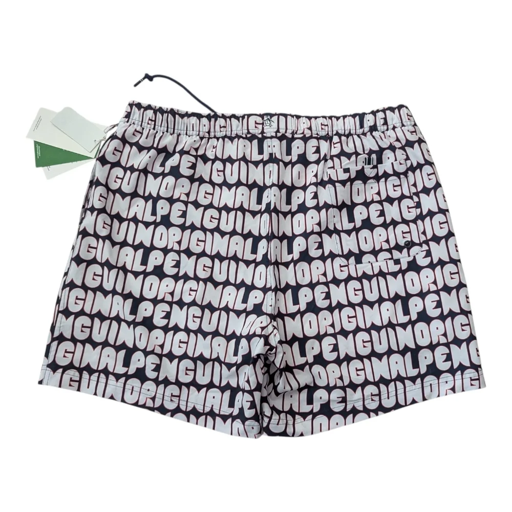 ORIGINAL PENGUIN All Over Print Volley Swim Trunk Dark Sapphire Size XL NWT